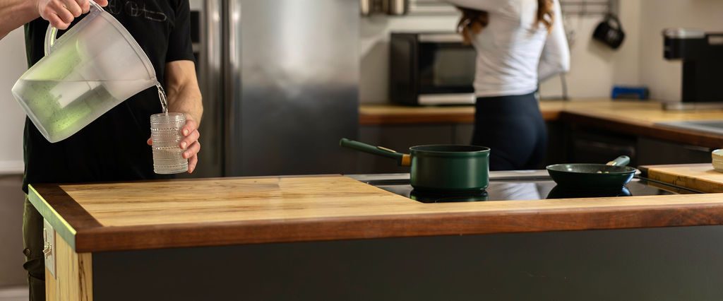 Open kitchen with stone island